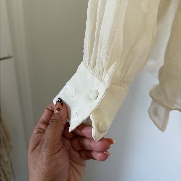 Kate Spade Cream Ruffled Blouse - Picture 7 of 10